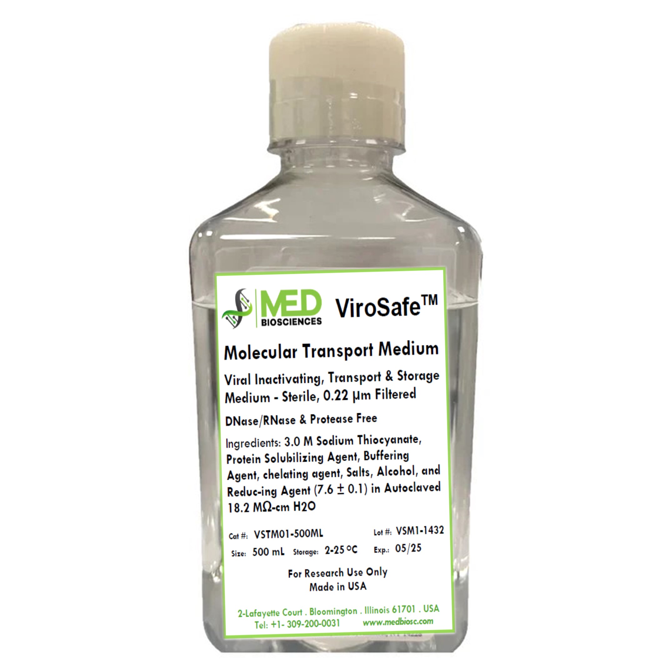 ViroSafe MTM - Molecular Transport Medium (250 mL & 500 mL) High resolution pic-1