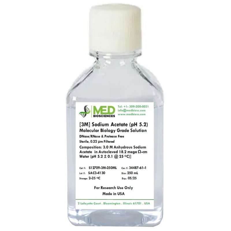 [3.0 M] Sodium Acetate Solution (pH 5.2)- Molecular Biology Grade ...