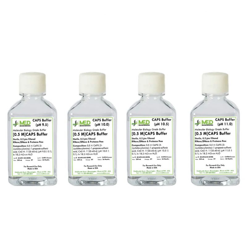 [0.5 M] CAPS Buffer Solution (pH 9.5, pH 10, pH 10.5, or pH 11) Sterile ...