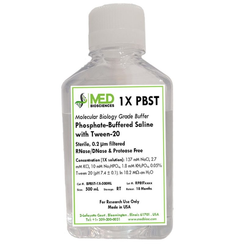 1X PBST – Phosphate Buffered Saline-Tween (with 0.05% Tween-20, Sterile ...